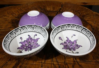 Ensemble de 4 bols Iznik à motif lotus - 2