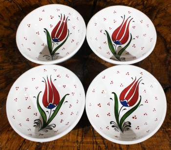 Ensemble de 4 bols Iznik à motif tulipe spécial - 2