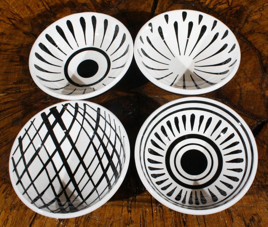 Ensemble de bols Iznik noir et blanc - 2