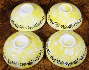 Ensemble de bols Iznik design noir à tulipes - 3