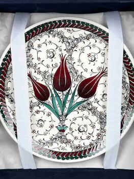 Ensemble Cadeau VIP – Vase et Assiette en Céramique d’Iznik avec Motifs Tulipe & Haliç - 2