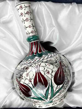 Ensemble Cadeau VIP – Vase et Assiette en Céramique d’Iznik avec Motifs Tulipe & Haliç - 3