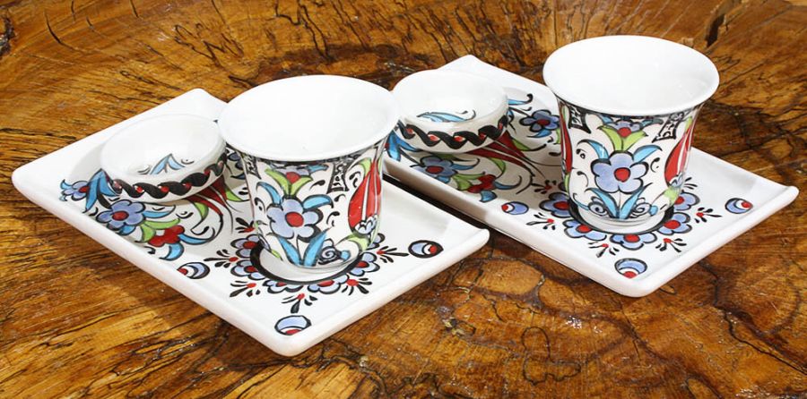 Ensemble de café de poterie de motif d'estuaire - 2