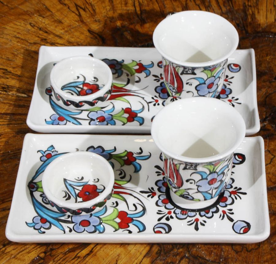Ensemble de café de poterie de motif d'estuaire - 1