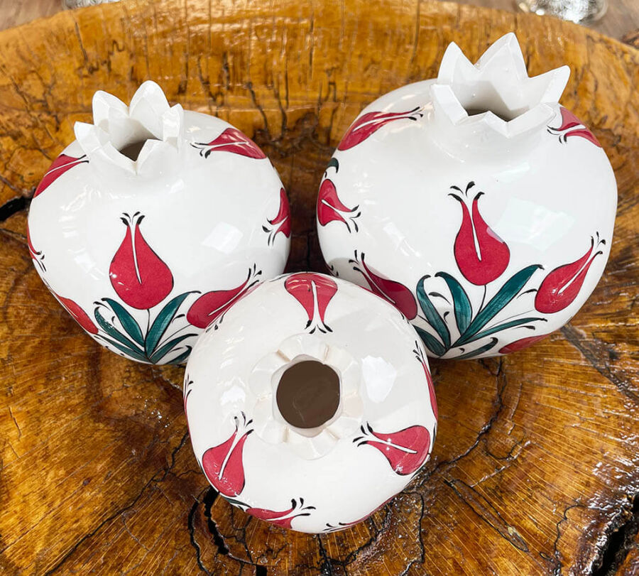 Ensemble de grenades Iznik aux motifs de tulipes - 1