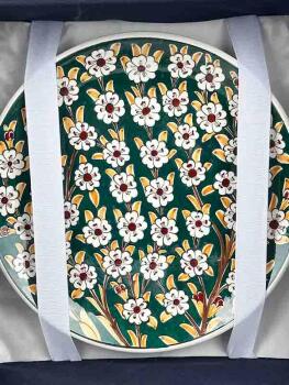 Ensemble vase et assiette d’Iznik motif arbre de vie pour cadeau d’entreprise - 3
