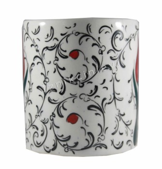 Estuary and Tulip Patterned Mug - Çini Evi (1)