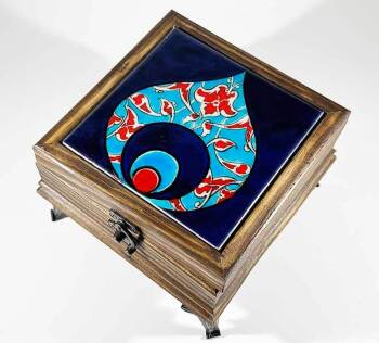 Evil Eye Bead Motif Jewelry Box - 1