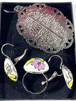 Fancy Cat Ceramic Jewelry Set - 2