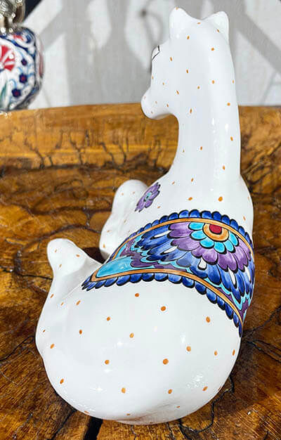 Figurine de cheval en carrelage d'Iznik avec motif lotus - 3
