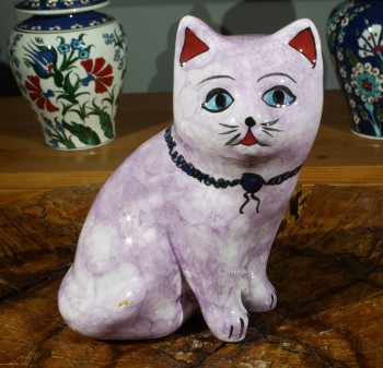 Figurine de poterie de chat innocente - Çini Evi