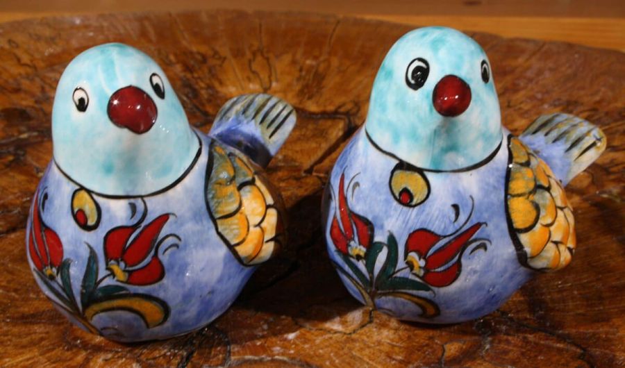 Figurine Double Pottery Dove - 1