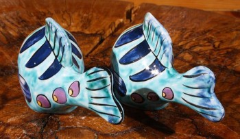 Figurines de carpes en céramique - 2