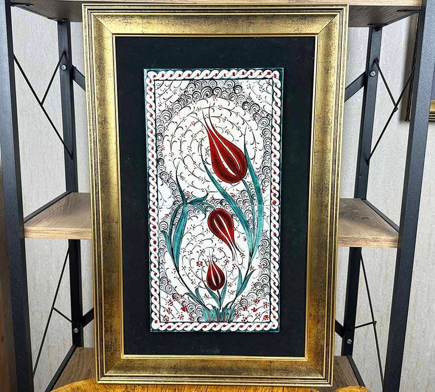 Firmenpräsent – 20×40 cm Iznik-Keramikpaneel mit Passepartout - 1