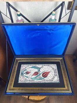 Firmenpräsent – 20×40 cm Iznik-Keramikpaneel mit Passepartout - 4