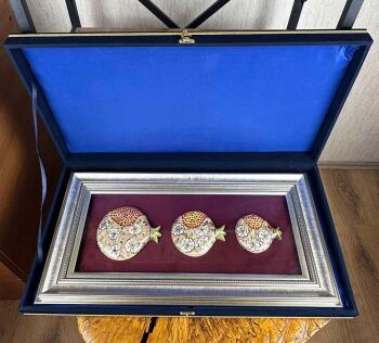 Firmenprotokoll-Geschenk: Iznik-Keramik Granatapfel-Paneel mit Passepartout - 4