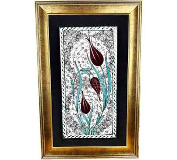 Firmenpräsent 20×40 cm Passepartout-Fliesenpanel - Çini Evi