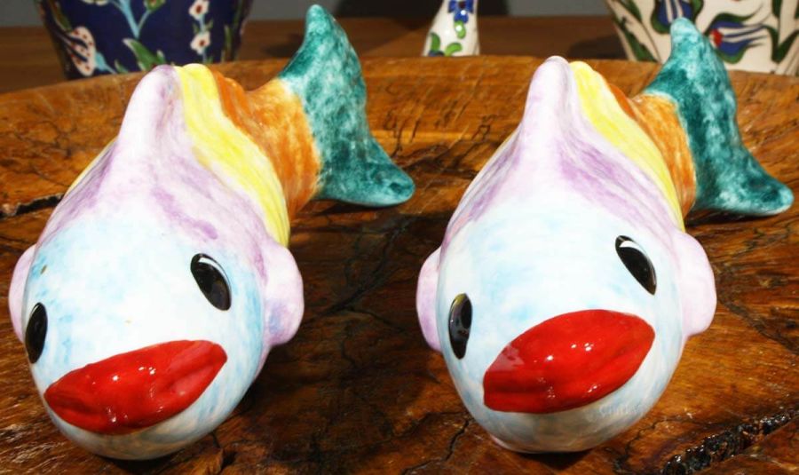 Fish Figurines – Set of 2 Ceramic Fish Figurines - 3