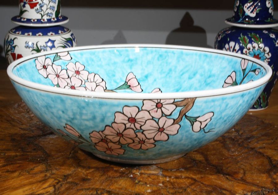 Flower Patterned 30cm Iznik Bowl - 1
