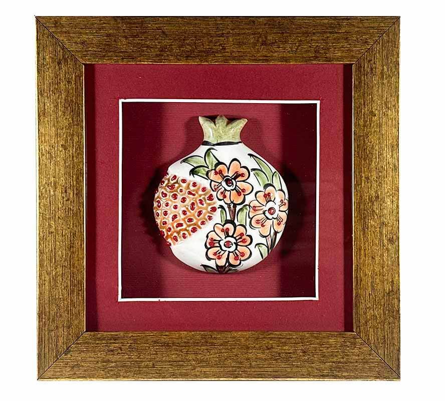 Frühlingsblume – Granatapfel-Plakette mit Iznik-Keramik - 1