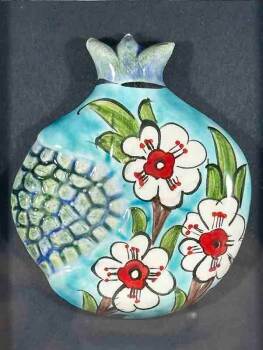 Frühlingsblumen – Granatapfel-Plakette mit Iznik-Keramik - 2