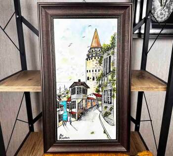 Galata Kulesi İznik Çini Pano - Çini Evi