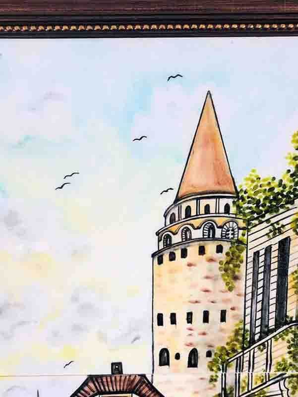 Galata Kulesi İznik Çini Pano - 3