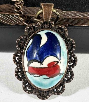 Galleon Pattern Ceramic Bookmark - Çini Evi
