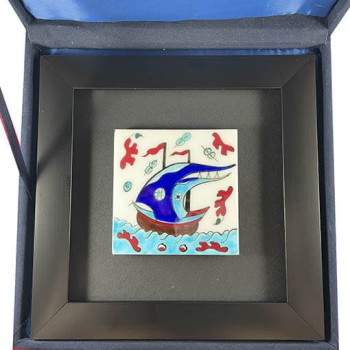 Galleon Patterned Tile Plaque - Çini Evi (1)
