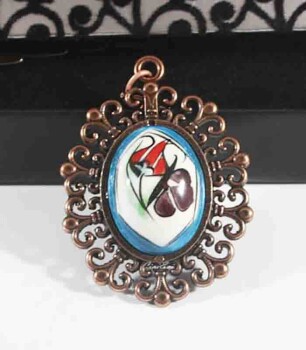 Gece Mavisi ve Lale Kitap Ayracı - Çini Evi