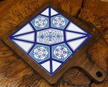 Geometric Motif Wooden Serving Tray Gift for Women - 2