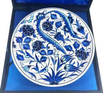 Geschenk für Geschäftspartner – Blau-weißer Iznik-Keramikteller - 3