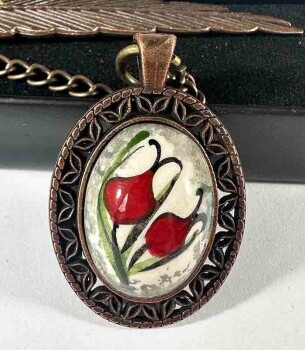 Geschenkidee für Lehrer: İznik Çini Lesezeichen mit Tulpenmotiv – Symbol für Würde und Dankbarkeit - Çini Evi