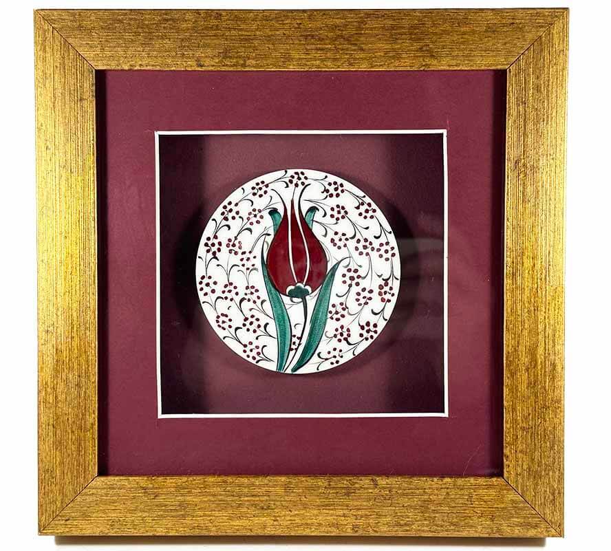 Geschenkplakette mit Tulpenmotiv – Handgefertigte İznik-Kunst für Geschäftspartner & Bürgermeister - 1