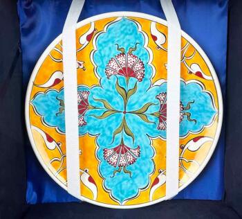 Gift for a Governor | Iznik Tile Vase and Plate Set - 3