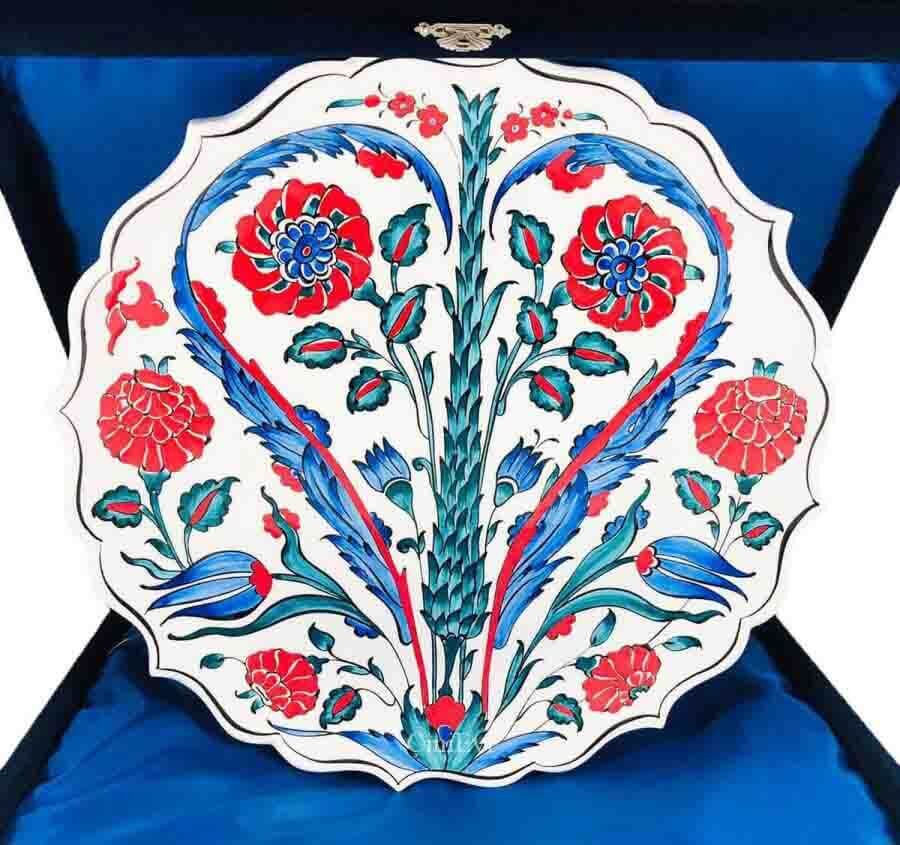 Gift for Mayor 30 cm Iznik Ceramic Plate - 1