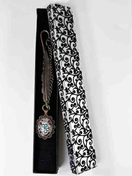 Golden Horn and Daisy Motif Bookmark - Çini Evi (1)
