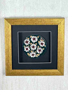 Green Background Tree of Life Iznik Ceramic Plaque - 5