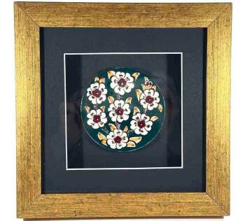 Green Background Tree of Life Iznik Ceramic Plaque - 1