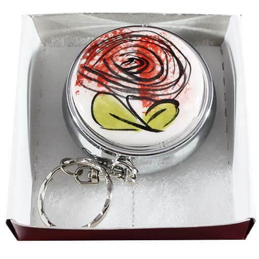 Rose Pattern Iznik Ceramic Pill Box - 1