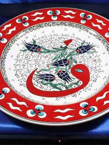 Halic and Vav 30 cm Iznik Ceramic Plate - 3