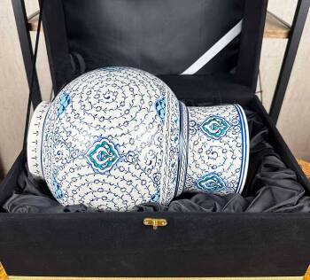 Haliç Motifli İznik Çini Şah Vazo - 3