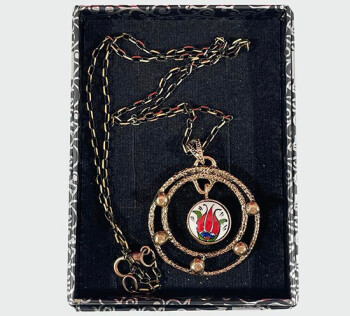 Haliç ve Lale Desenli Bronz Kolye Ucu - Çini Evi (1)