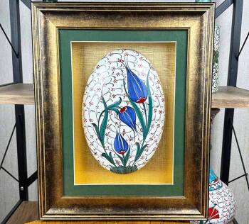 Haliç ve Mavi Laleler İznik Çinili Duvar Süsü – VIP Hediye Serisi - Çini Evi