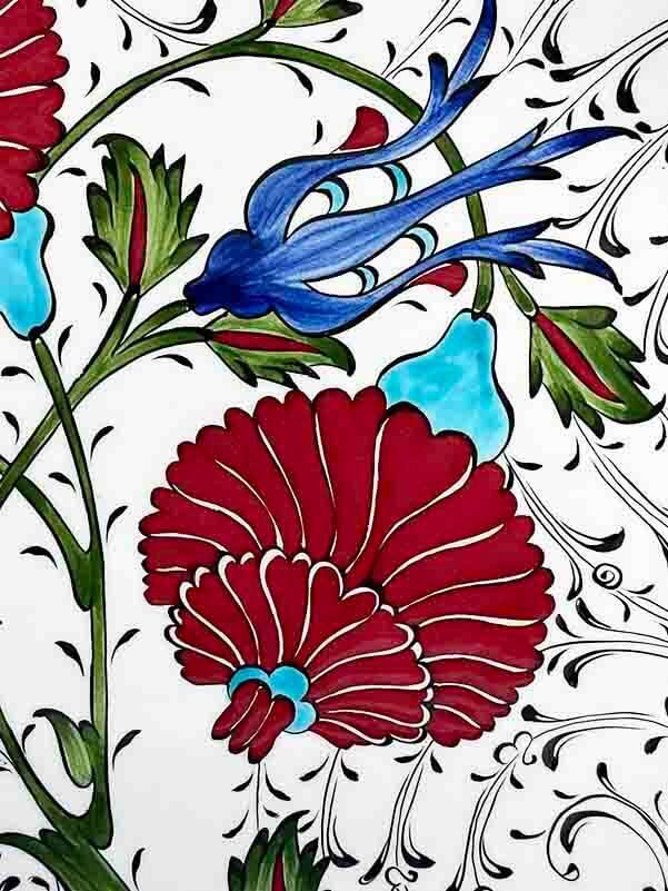 Haliç ve Nar Desenli İznik Çini Tabak - 2