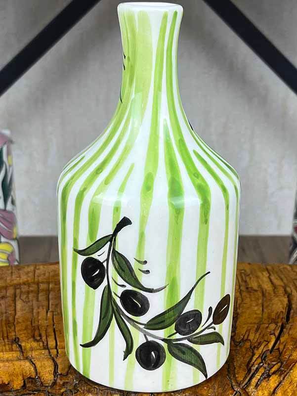 Handgefertigter Iznik-Keramik-Olivenölspender mit Olivenzweigmotiv - 2