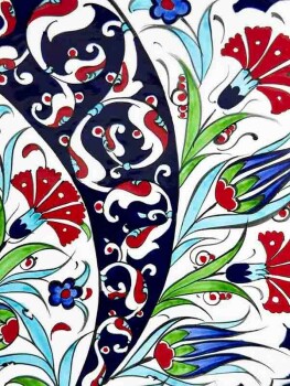 Handgefertigter İznik Keramikteller mit Tulpen-, Nelken- und Rumi-Motiv – 30 cm Osmanisches Kunstobjekt - Çini Evi (1)