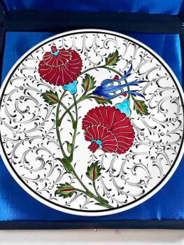 Handgefertigter Iznik-Teller mit Haliç- und Granatapfelmotiv – 25 cm Spezialdesign - 3