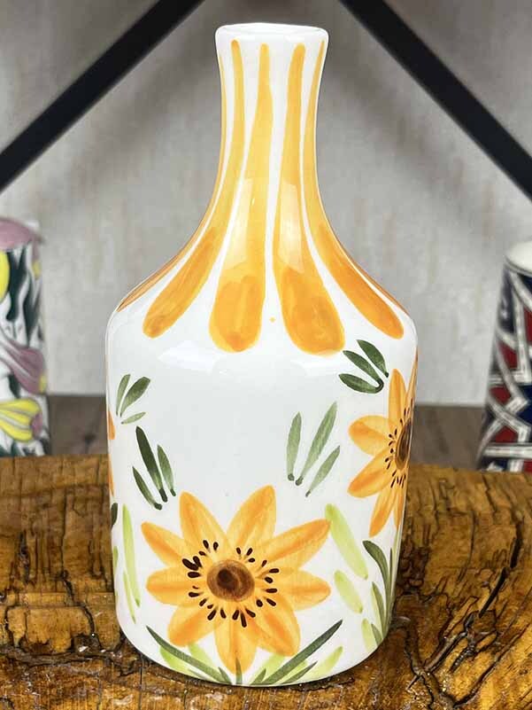 Handgefertigter Olivenölspender mit Sonnenblumenmotiv 410 ml - 2
