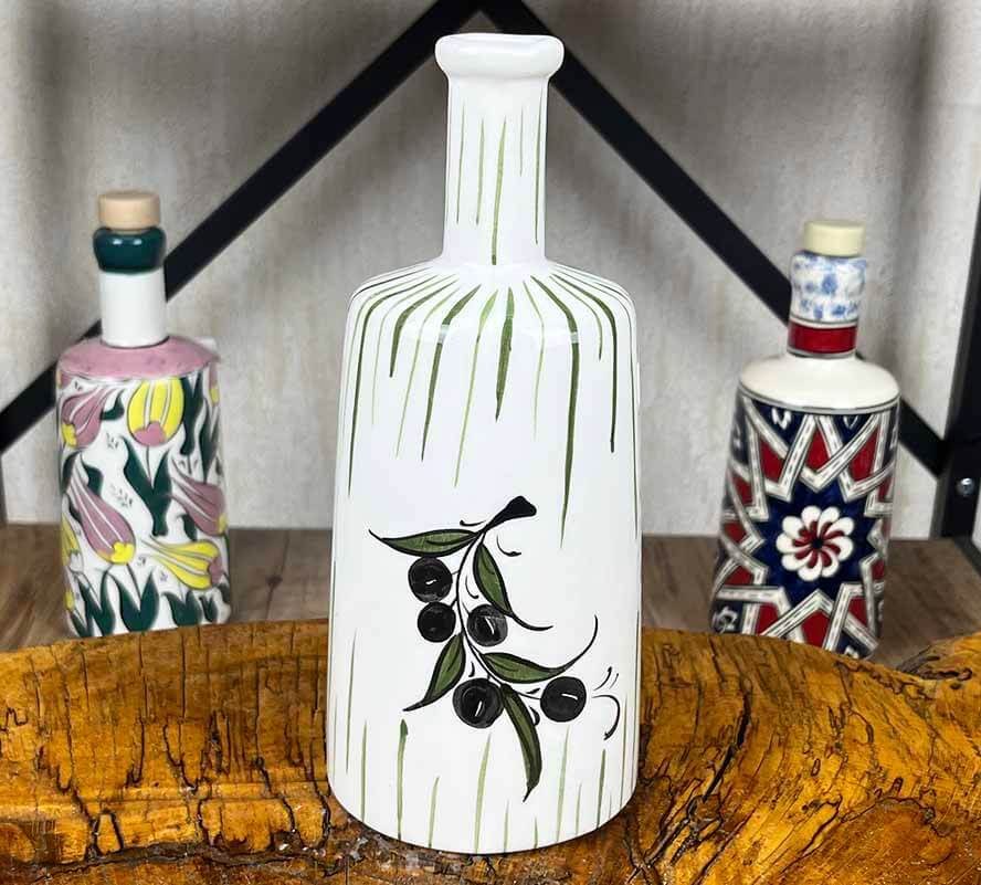 Handmade Mediterranean Olive Branch Olive Oil Dispenser 550 ml - 2